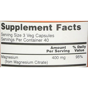 Now Foods Magnesium Citrate Caps- 120 Vcaps ( 2-Pack)