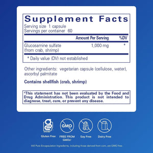 Pure Encapsulations Glucosamine Sulfate 1,000 Mg | Supplement for Joint Support and Mobility, Cartilage Health, and Connective Tissue* | 60 Capsules