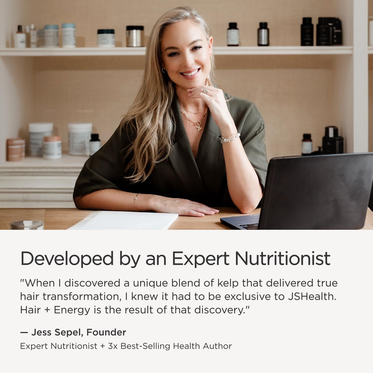 Jshealth Hair Growth Vitamins for Women. Hair + Energy with Kelp Iodine and Zinc. Supports Thickness, Strength, Energy. Nutritionist-Formulated (60 Capsules)