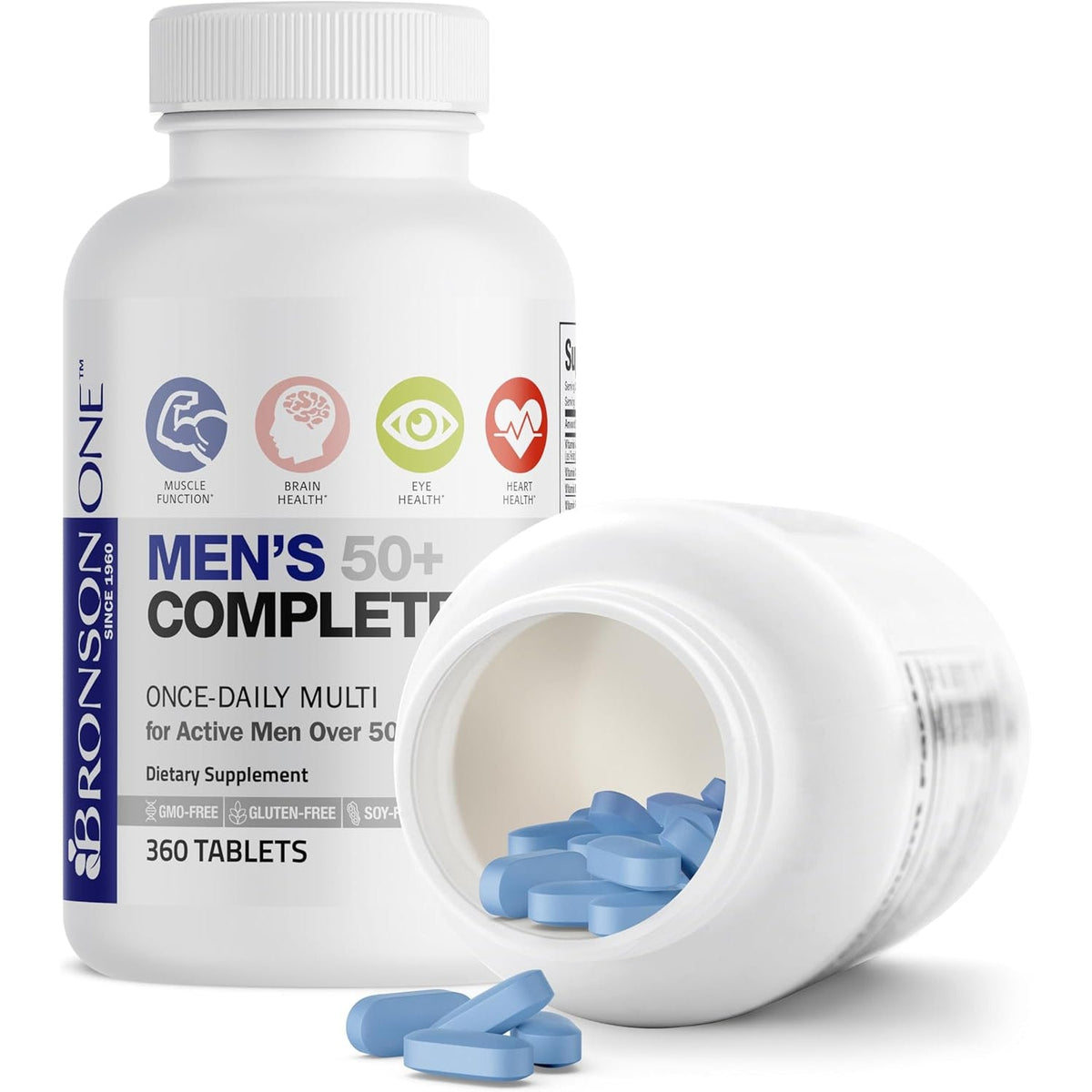Bronson ONE Daily Mens 50+ Complete Multivitamin Multimineral, 360 Tablets