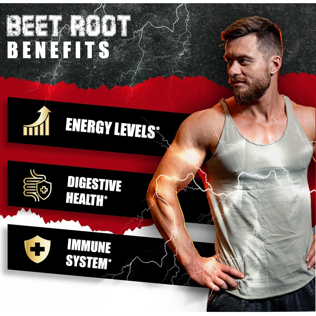 Beet Root Capsules - Green Tea, Red Spinach, Ginseng, Black Pepper - 90 Count - Supports Digestive, Immune System, Energy Levels - 3 Month Supply