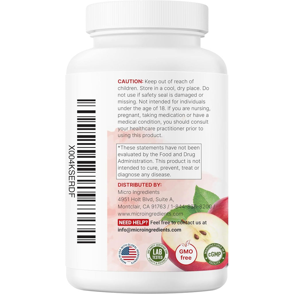 Micro Ingredients Apple Cider Vinegar Capsules | 4,800Mg per Serving, 300 Counts | 4-In-1 ACV Complex with the Mother | Ceylon Cinnamon, Cayenne Pepper & More | Immune, Digestion & Appetite Support