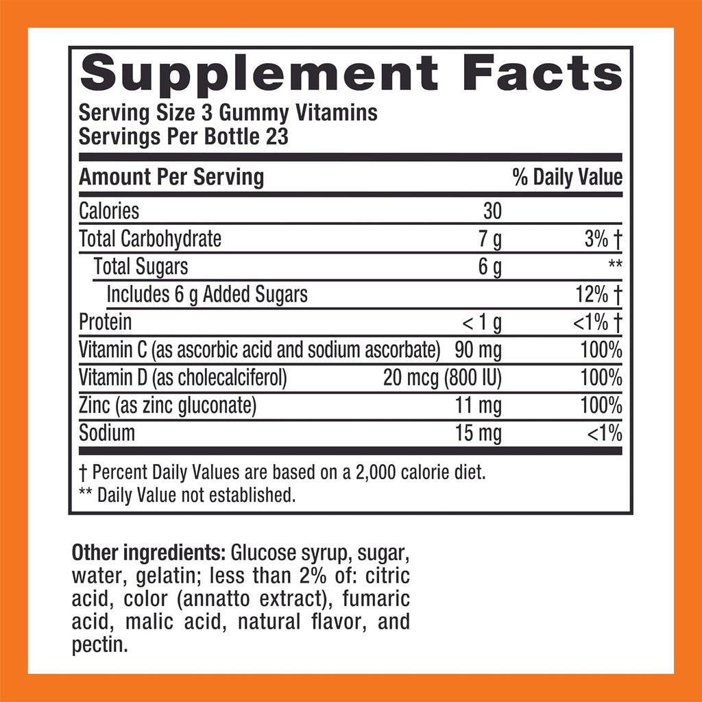 Zicam Daily Immune Support, Gummy Supplement, Zinc, Vitamin C and Vitamin D, Citrus Strawberry Flavor, 70 Count