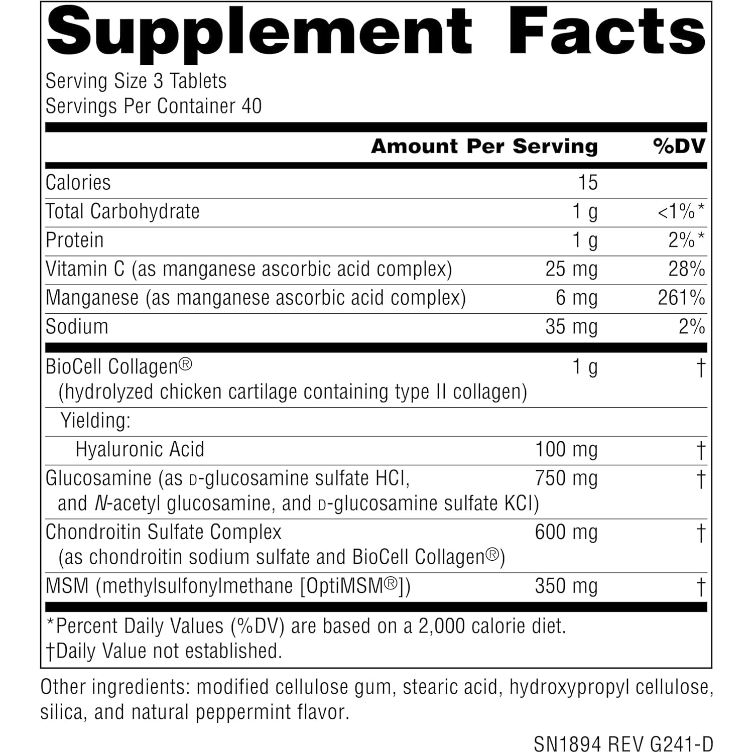Source Naturals Hyaluronic Joint Complex with Glucosamine, Chondroitin & MSM Extra Strength - 120 Tablets