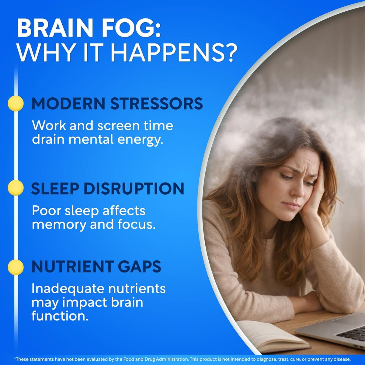 Brain Fog Supplement for Women – Memory & Focus Support for Perimenopause and Menopause – Cognitive Support with Phosphatidylserine, Cognatiq & L-Theanine – Brain Health Capsules – 60 Count