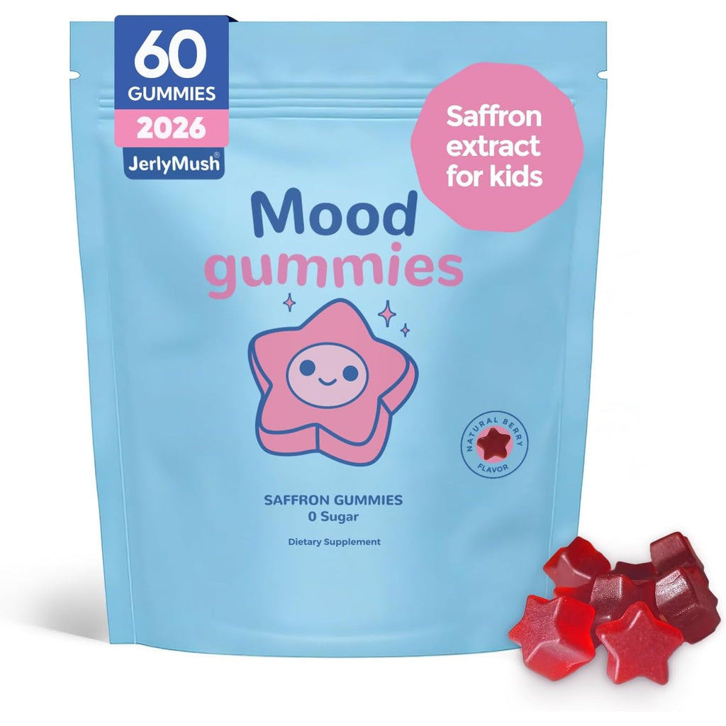 Saffron Gummies for Kids - Saffron with GABA, Passion Flower & St Johns Wort, Sugar Free, Support Mood & Focus Calm Gummies, Natural Berry Flavor (60 Gummies)