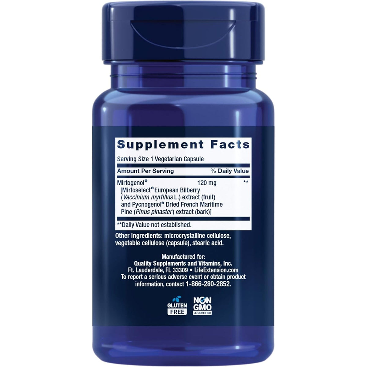 Life Extension Eye Pressure Support with Mirtogenol - Eye Health Supplement for Healthy Eye Pressure - with French Maritime Pine Bark – Gluten-Free, Vegetarian, Non-Gmo - 30 Capsules