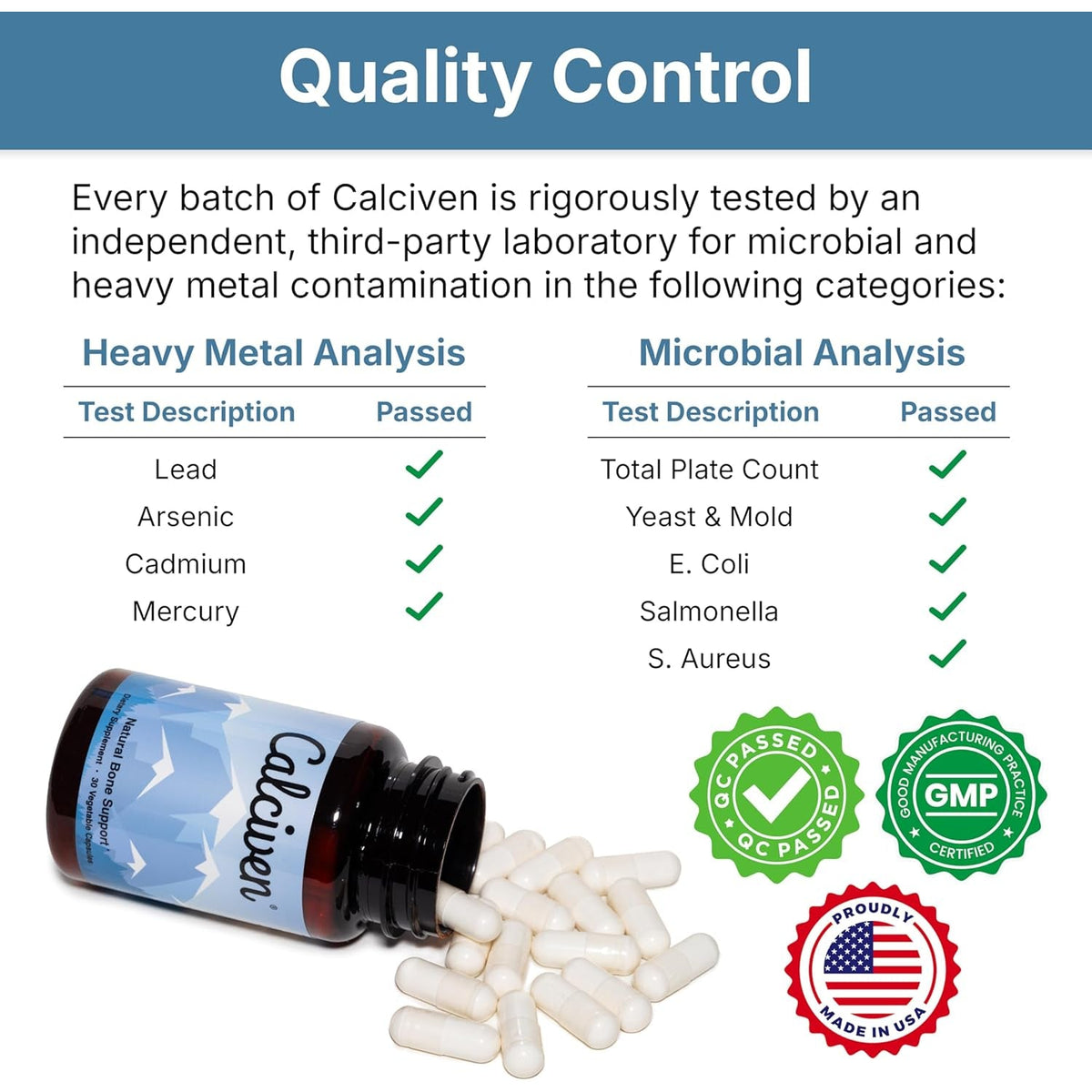 Calciven - Natural Bone Support Supplement - Non-Gmo, Gluten-Free