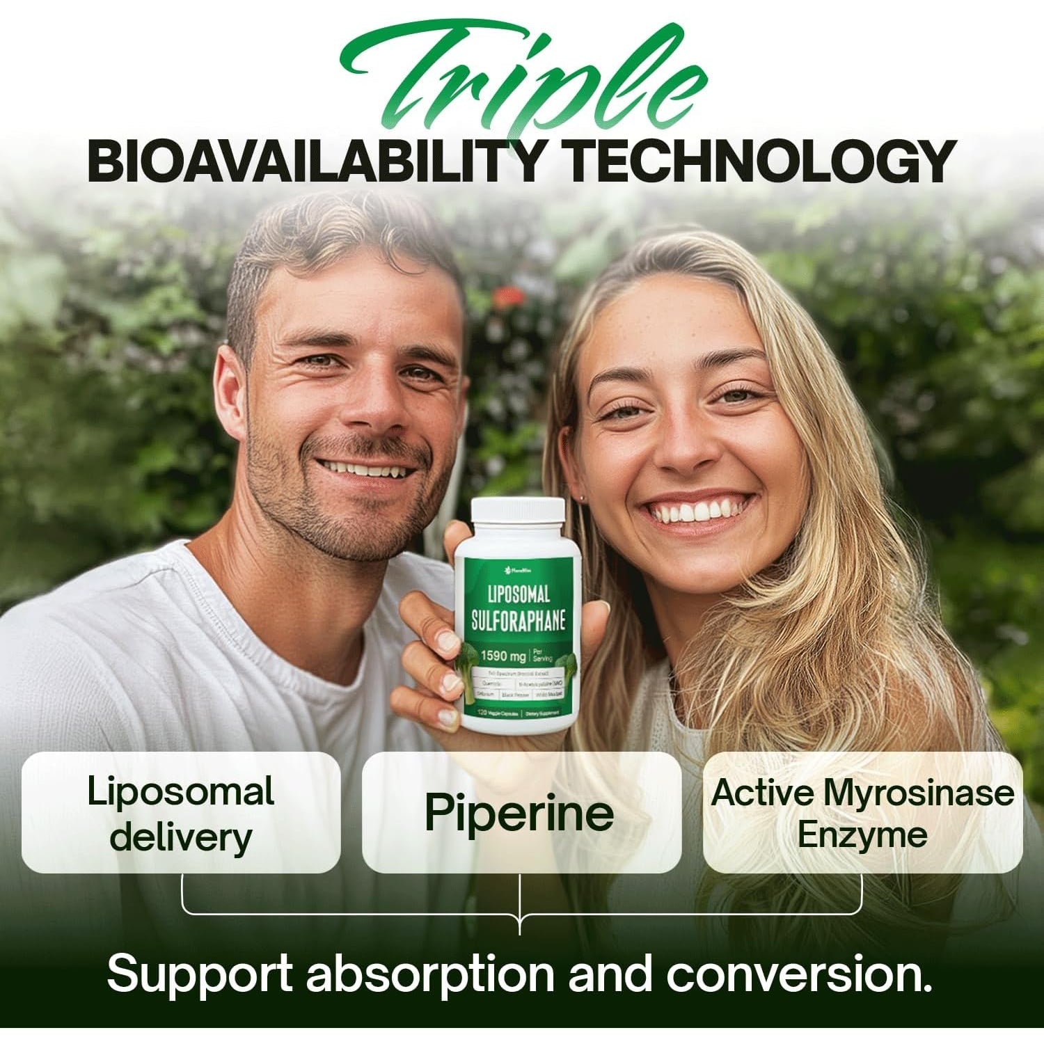 Florabliss 120 Liposomal Sulforaphane Supplement+ 1000Mg Capsules - Broccoli Extract | with Quercetin, Selenium & NAC - High Potency Non-Gmo - Vegan - Non GMO