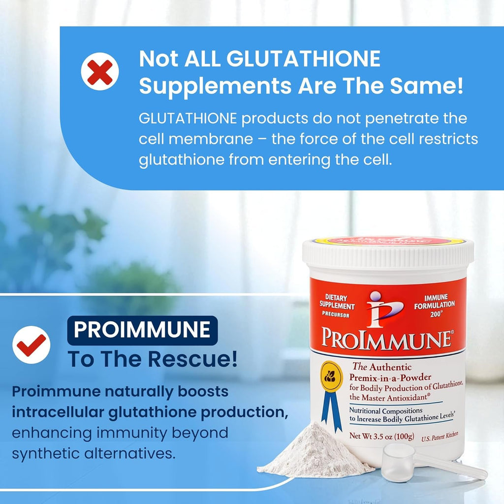 Glutathione Supplement 2 Month Supply of Glutathione Powder Precursor – Proimmune Immune Formulation 200® for Powerful Immune Support - Doctor-Formulated Antioxidant Complex, 62 Servings