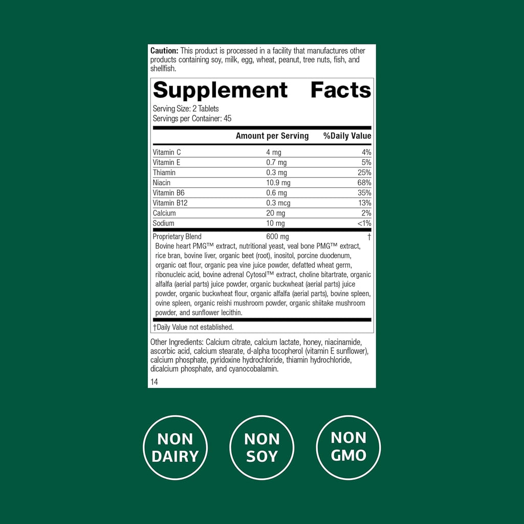 Standard Process Vasculin - Supplement for Cardiovascular & Healthy Heart Support - Supports Collagen Formation & Heart Health - Non-Dairy & Non-Soy - 90 Tablets (45 Servings)