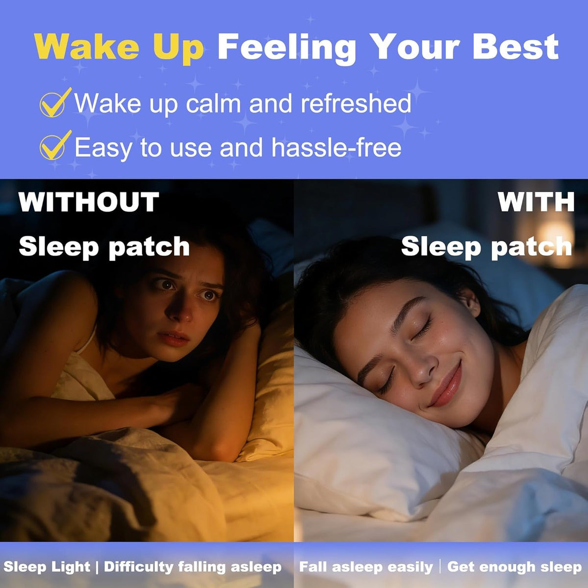 Adelbras Sleep Patches for Adults, Upgraded All-Natural Ingredients, Fast-Acting Melatonin & Valerian, Long-Lasting Night Comfort Sleep Aids for Men & Women