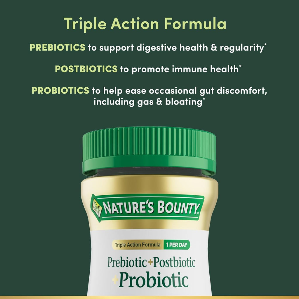 Nature’S Bounty Pre + Pro + Postbiotic Gummies for Digestive Health, Immune Support - Probiotic Gummies for Gut Health, Tropical Mango Flavor, 30 Ct