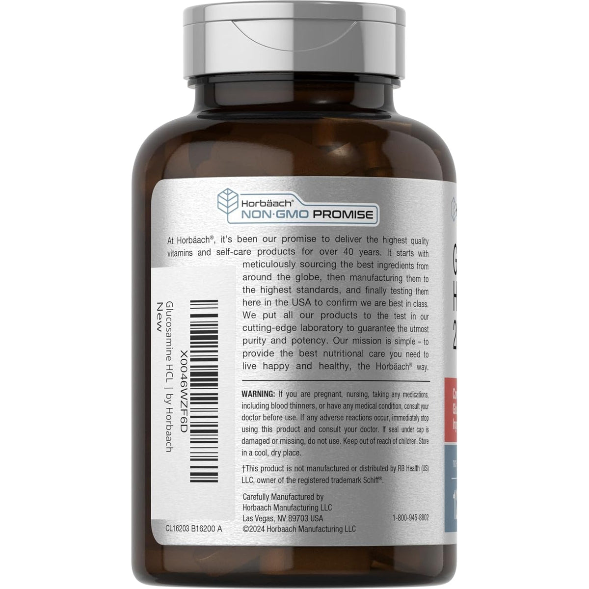 Horbäach Glucosamine HCL | with Hyaluronic Acid | 2000Mg | 120 Coated Caplets | Non-Gmo & Gluten Free Supplement
