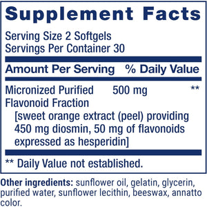 Life Extension Youthful Legs, Blood Flow, Vein Support, Circulation Supplement, Leg Health, Orange Peel Extract, Diosmin, Gluten Free, Non-Gmo, 60 Softgels