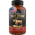 Beef Organ Supplement for Men & Women - PRIMUS Grass Fed Beef Liver Capsules with Heart, Primal Ancestral Blend 5 Organ Meat Supplements, Viking Energy Complex, Bioperine for Absorption, 180 Pills