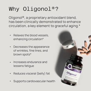 Quality of Life Oligonol Premium anti Aging Supplement - Promotes Cardiovascular Health, Circulation & Youth, Includes Antioxidants - Lychee Fruit Extract - 30 Vegicaps