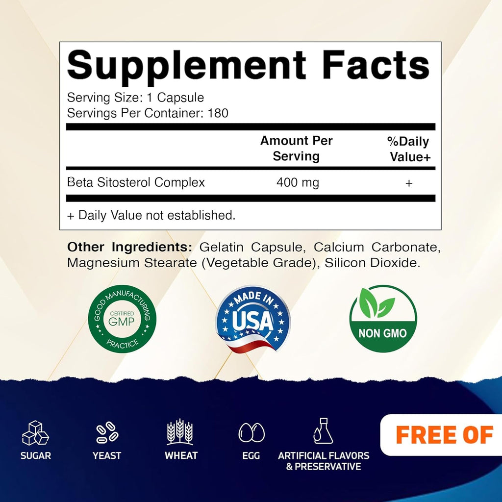 Vitamatic Beta Sitosterol 400 Mg 180 Capsules