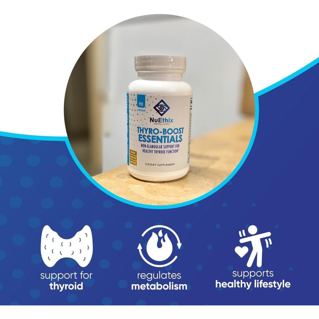 Nuethix Formulations Thyro-Boost Essentials, Non-Glandular Support to Assist with Optimal Thyroid Function, 90 Capsules