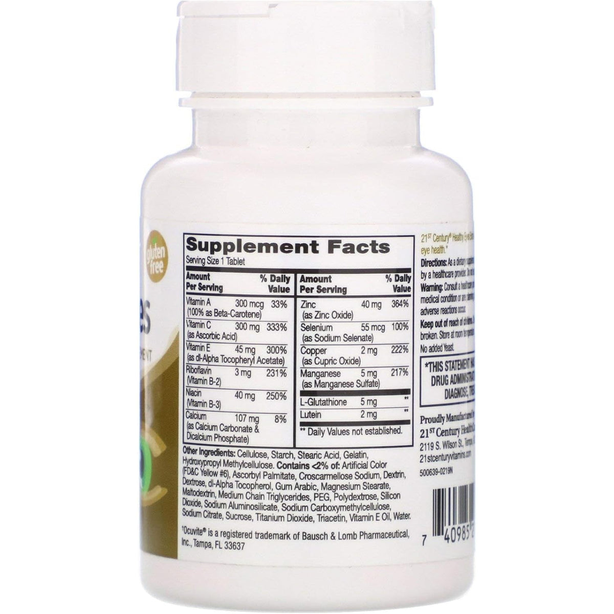 21St Century Healthcare, Eyes Extra Tablets, 36 Count,27418