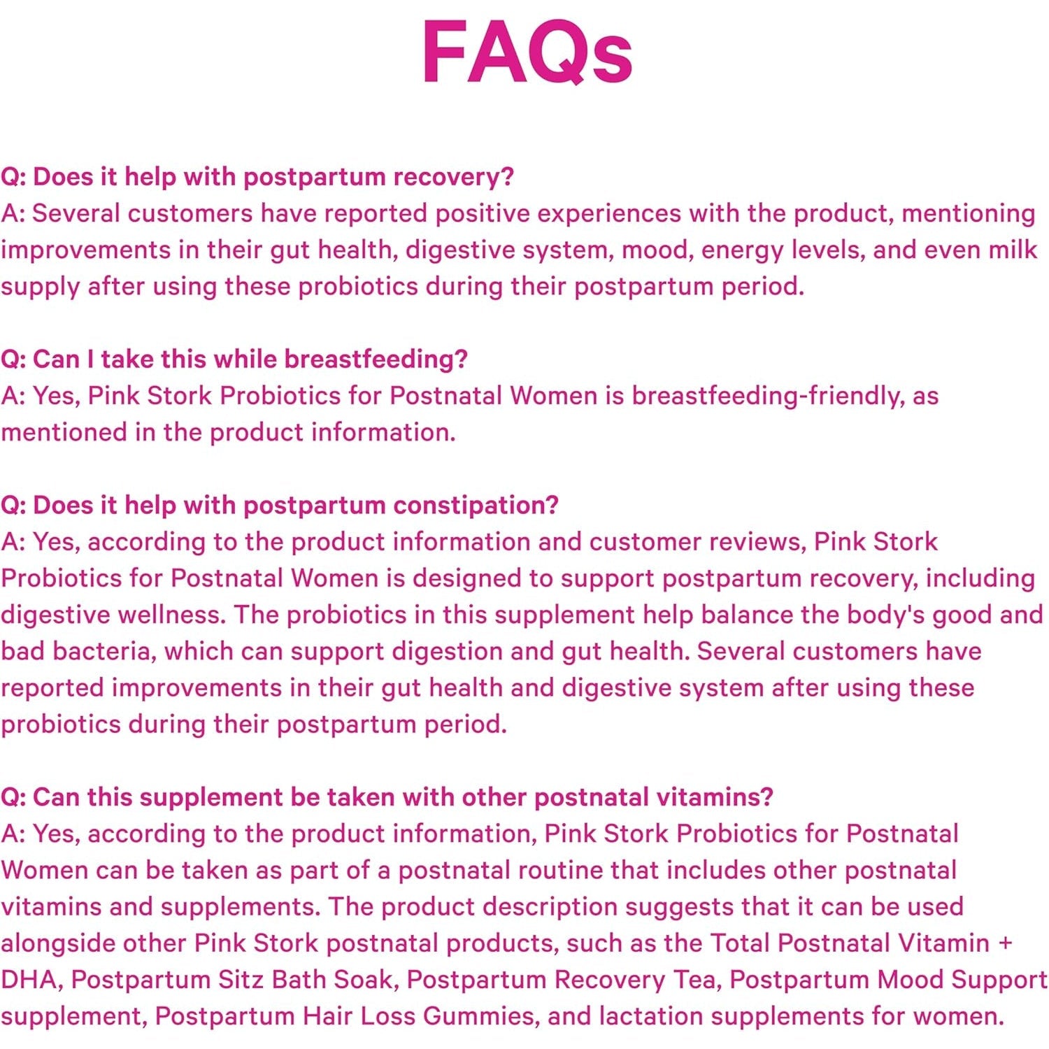 Pink Stork Probiotics for Postnatal Women - 30 Billion CFUS with Ashwagandha and Chamomile, Postpartum Essentials for Hormone Balance, Mood Support, Gut Health, Digestive Wellness, 30 Capsules