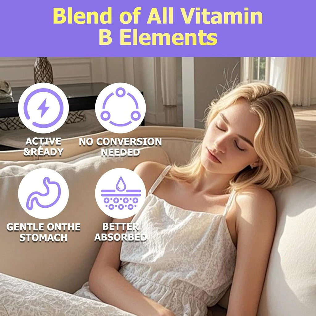 Advanced Vitamin B Complex Liquid Drops for Women Men & Kids, 15-In-1 VIT B Complex with Vitamin C B12 B6 B1 Niacin Folate for Brain Nerve Neuropathy Energy Mood Health, Sublingual B-Complex Drops