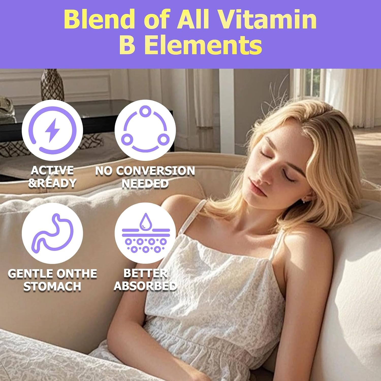 Advanced Vitamin B Complex Liquid Drops for Women Men & Kids, 15-In-1 VIT B Complex with Vitamin C B12 B6 B1 Niacin Folate for Brain Nerve Neuropathy Energy Mood Health, Sublingual B-Complex Drops
