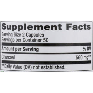 Nature'S Way Activated Charcoal - Charcoal Supplement That Binds Unwanted Materials & Gas* - Alternative to Powder - Gluten-Free & Dairy-Free - 100 Count