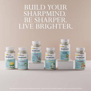 SOLARAY Sharpmind Memory Formula - Brain Supplements for Memory and Focus - Cognivia, Gotu Kola & Chaga Mushroom Supplement - Ginkgo Biloba Alternative - 60-Day Guarantee - 30 Servings, 60 Vegcaps