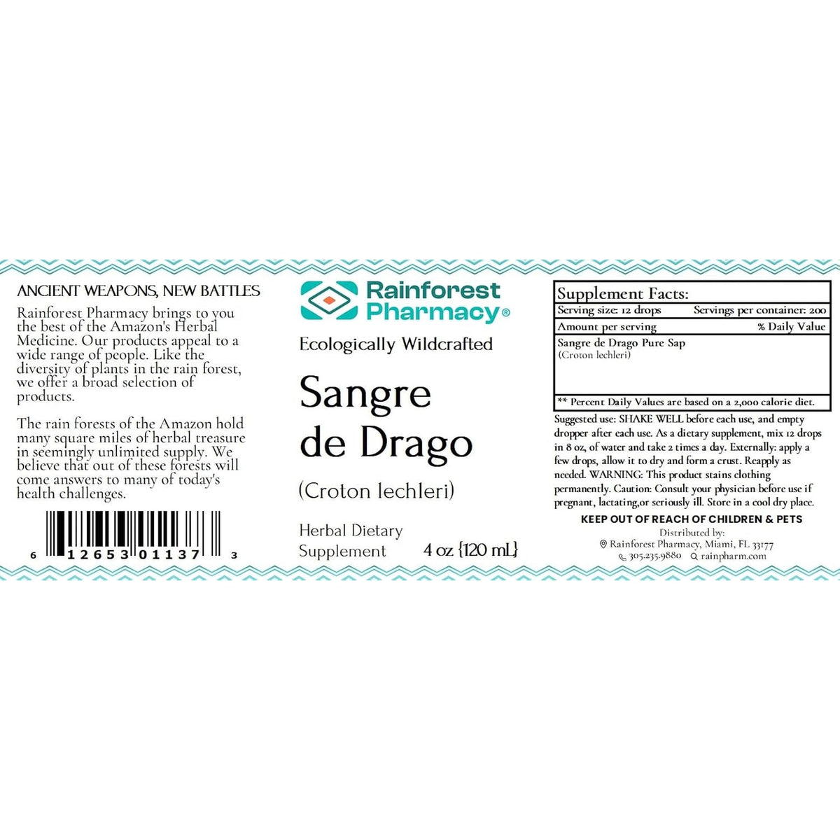 Sangre De Drago (Or Grado) Peruvian Dragon’S Blood Liquid (4Oz) | 100% Pure Liquid Sap Ecologically Wildcrafted Croton Lechleri Dragon’S Blood for Digestive and Skin Health