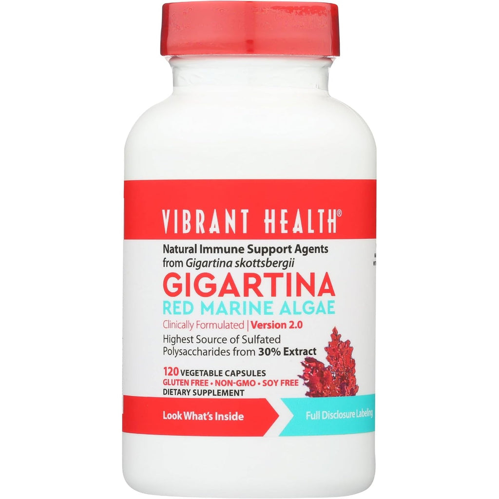 Vibrant Health, Gigartina Red Marine Algae, Plant-Based Immune Support, 60 Capsules