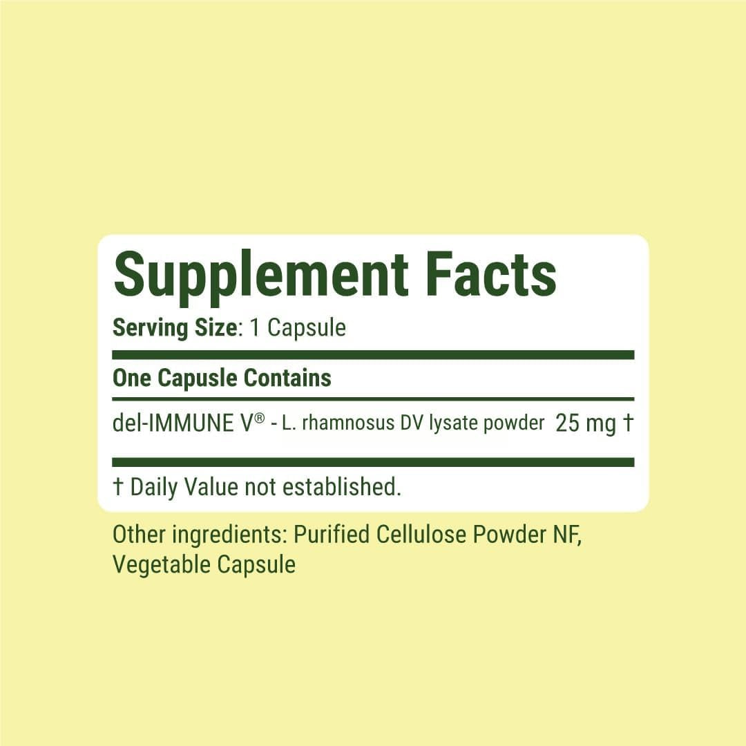 Del-Immune V® Daily by Stellar Biotics, All-Natural Immune Support & Gut Health, Immediate Care, Metabiotic: Nextgen Probiotic Therapy (120 Caps)