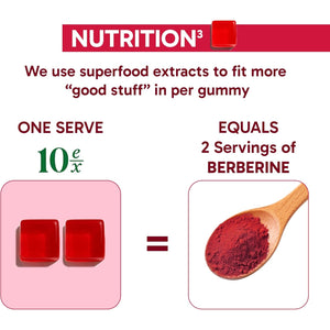 10Ex 3-In-1 Berberine Gummies, Gut Support Gummies. Gut Health, Digestion & Appetite Balance. 100 Billion CFU Akkermansia Probiotics, Apple Cider Vinegar Gummy. Sugar-Free, Vegan, Keto, Low-Carb 60Ct