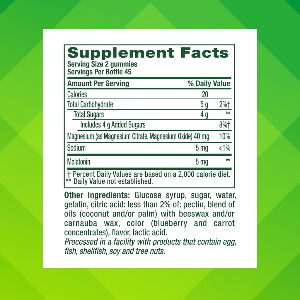 Vitafusion Melatonin Gummies | 5Mg | 90 Count | Gummy with Magnesium for Adults | Berry Flavor | Gluten and Dairy-Free Supplement