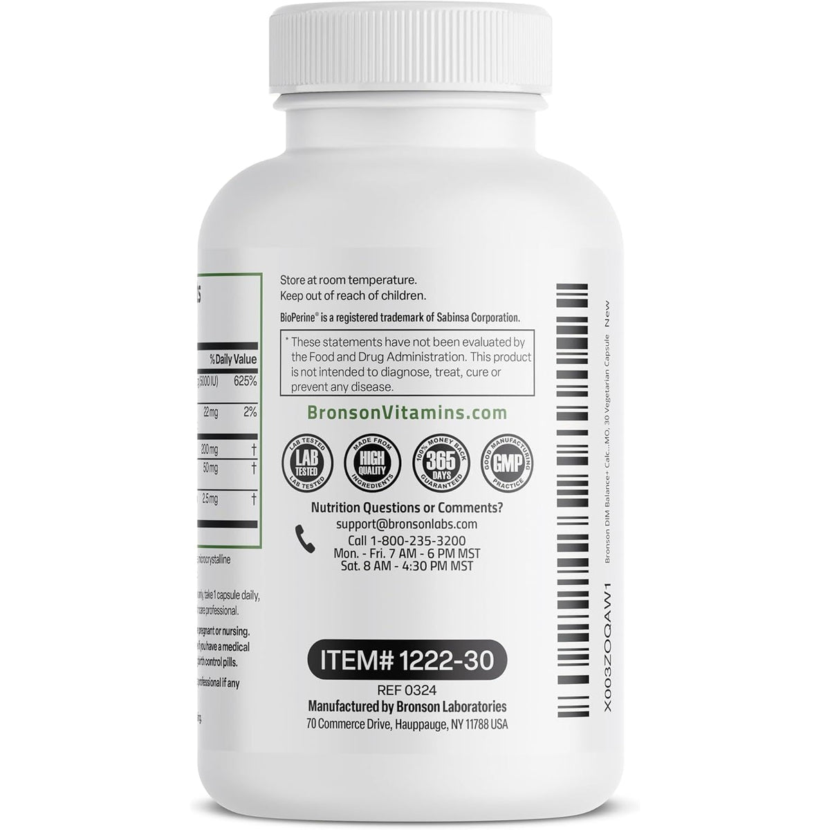 Bronson DIM Balance+ Calcium D-Glucarate, Broccoli Sprouts and Vitamin D3 200 MG of DIM per Capsule Supports Estrogen Metabolism and Balanced Hormone Levels Non-Gmo, 30 Vegetarian Capsules