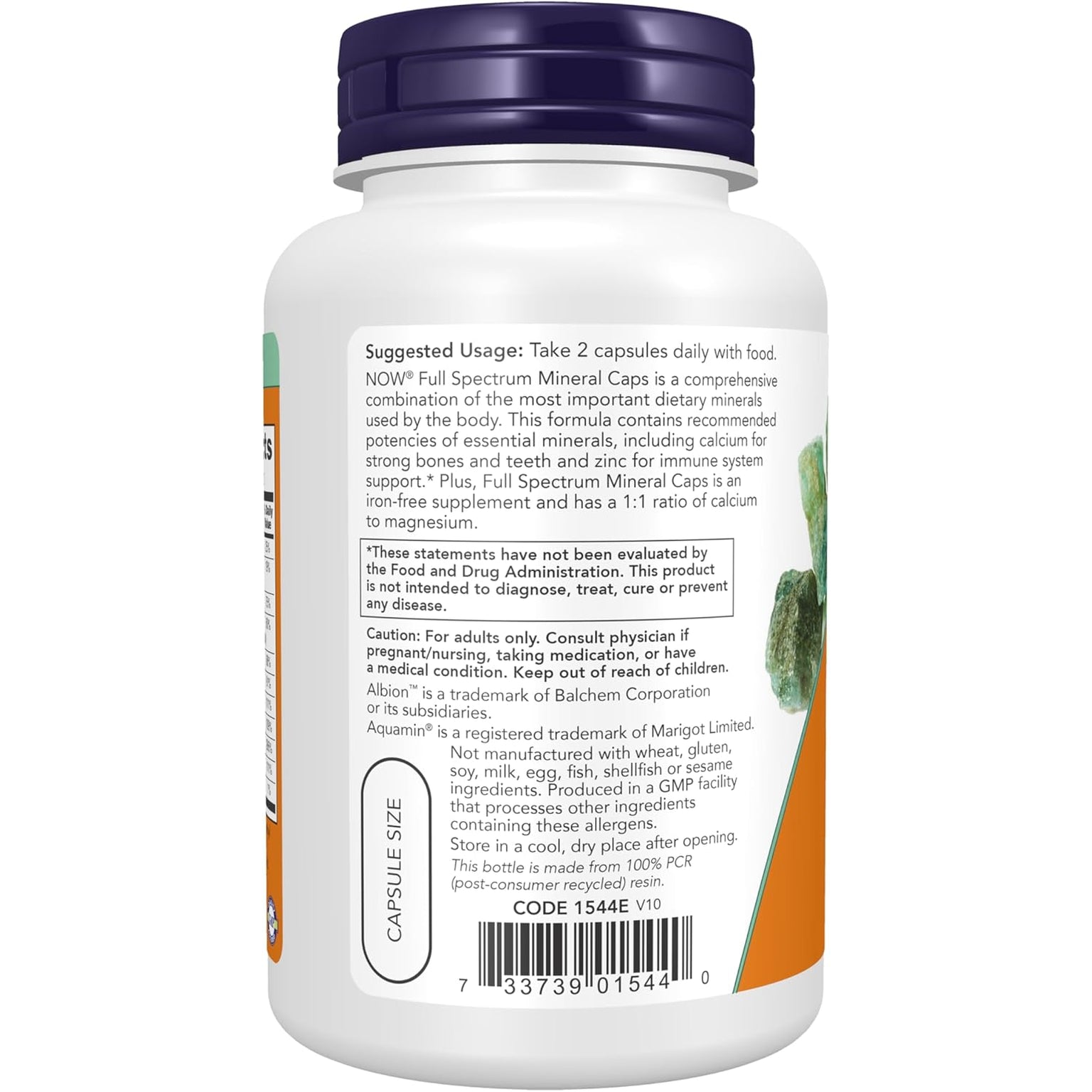 NOW Supplements, Full Spectrum Mineral Caps, Multi Mineral Formula, 120 Veg Capsules