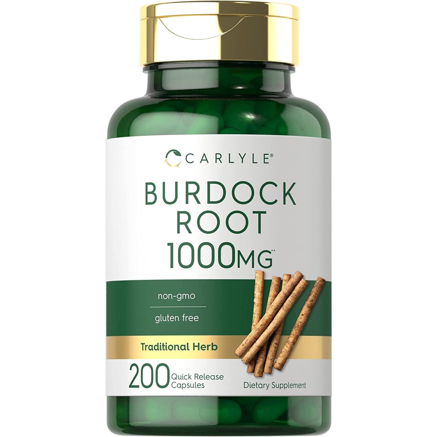 Carlyle Burdock Root | 200 Capsules | Non-Gmo and Gluten Free Formula | Traditional Herb Supplement | Arctium Lappa Extract
