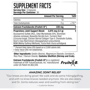 Dr. Joints NDS Nutrition Advanced - Joint Health Formula with Fruitex-B, Glucosamine & Chondroitin - Improved Mobility & Flexibility - 90 Capsules