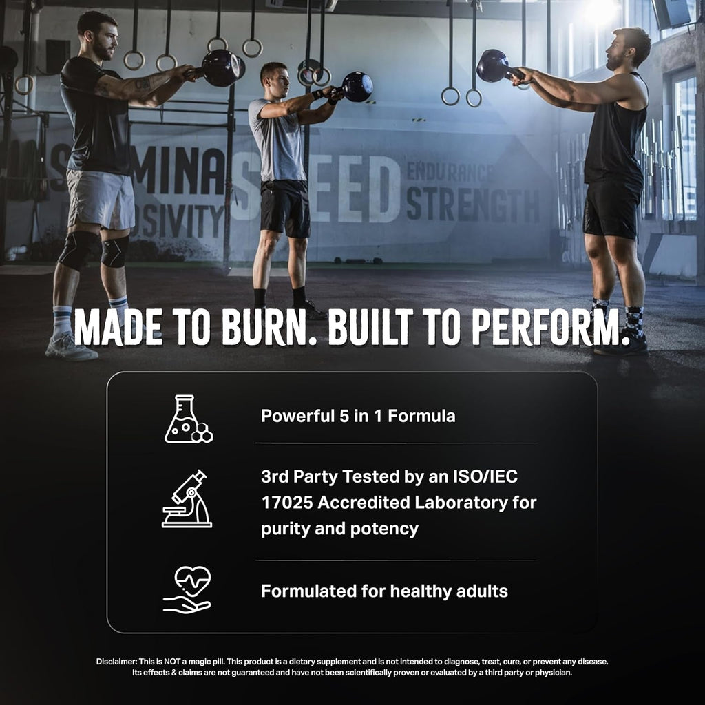 Rapid Burn Alpha - Fat Burner for Men - Supports Healthy Pathways Associated with GLP-1 Activity - Supports Appetite Control, Energy Booster, Helps Increase Metabolism & Fat Loss - 60 Unisex Capsules