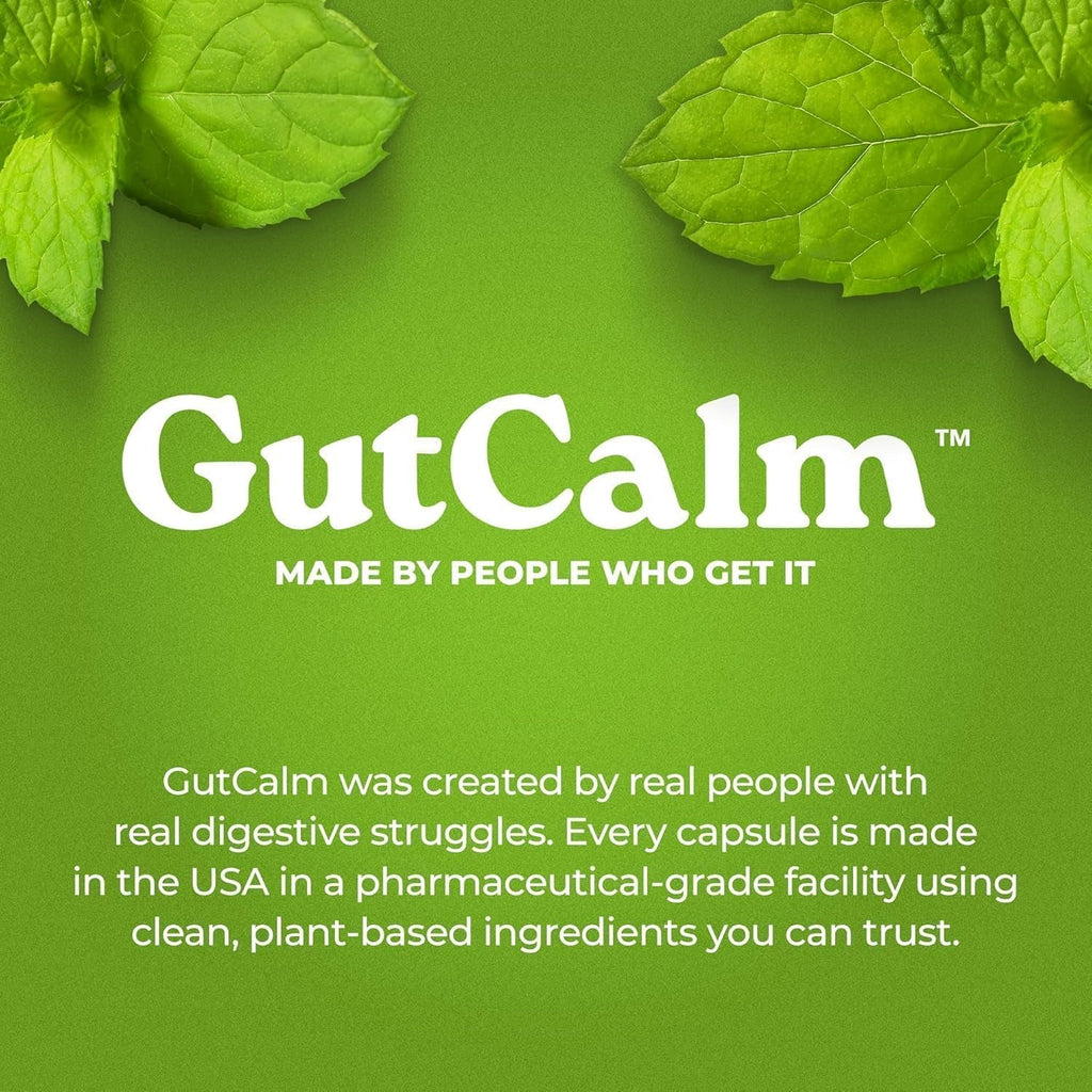 Gutcalm - IBS Relief - Peppermint Oil Capsules - Bloating, Gas, Constipation and Digestive Comfort Supplement - 12/Ct
