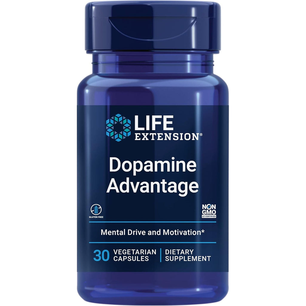 Life Extension Dopamine Advantage, Cognitive Health, Mental Sharpness, Motivation, Vitamin B12, Phellodendron Bark Powder, Gluten Free, Non-Gmo, Vegetarian, 30 Capsules