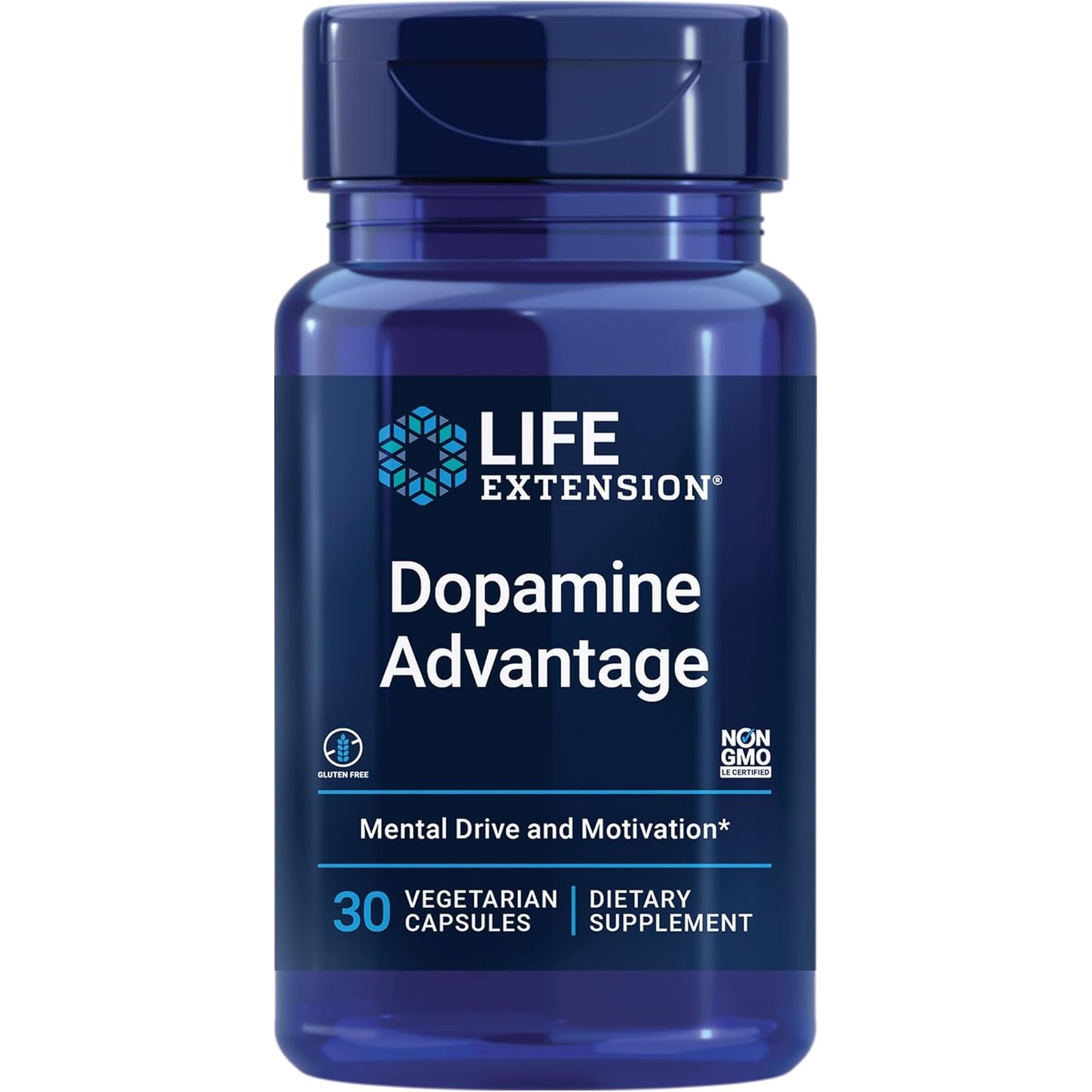 Life Extension Dopamine Advantage, Cognitive Health, Mental Sharpness, Motivation, Vitamin B12, Phellodendron Bark Powder, Gluten Free, Non-Gmo, Vegetarian, 30 Capsules