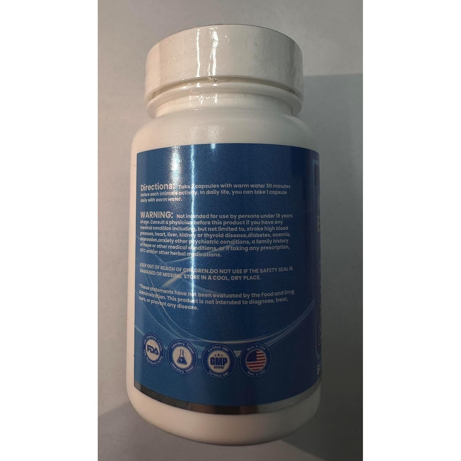 New Male Enhancing Supplement, Designed to Be Fast Acting for Blood Flow to Gain Length & Girth + Stamina, Maca, Epimedium, and Other Natural Ingredients, 3Rd Party Tested Supplement 60 Tablets