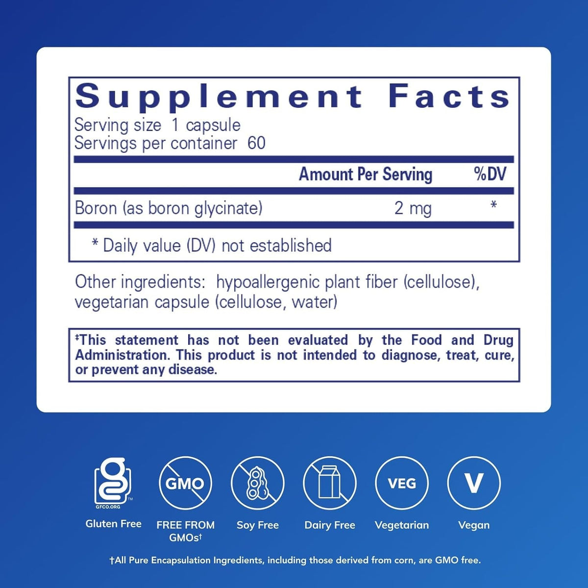 Pure Encapsulations Boron (Glycinate) | Supplement for Hormone Balance, Bone Strength and Health, Connective Tissue, and Nutrient Metabolism* | 60 Capsules