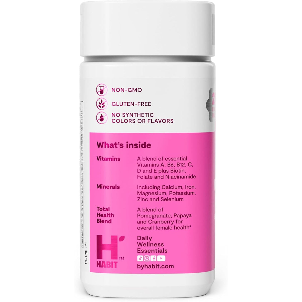 Habit Womens Multi Supplement (60 Capsules) - New Look, Supports General Health & Wellness, 23 Essential Vitamins and Minerals, Fruit Extracts, Folate, Iron, B12, Biotin, Non-Gmo (1 Pack)