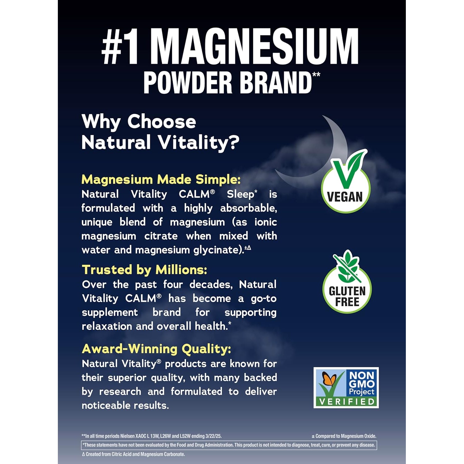 Natural Vitality Calm Sleep Melatonin and Magnesium 16Oz Powder | with L-Theanine and GABA | Mixed Berry Flavred Drink Mix | Non-Gmo & Vegan Supplement