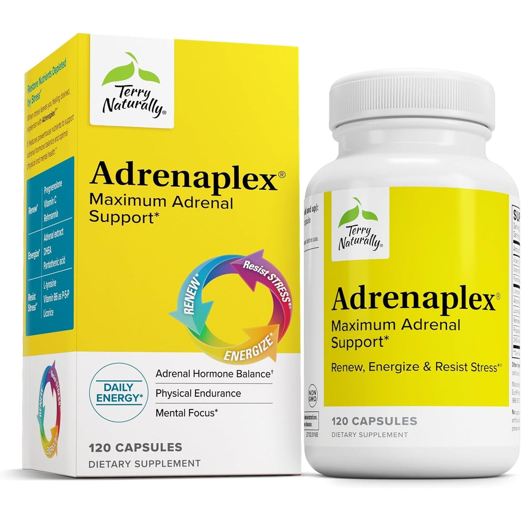 Terry Naturally Adrenaplex - Adrenal Gland Function Supplement - Glandular Support Supplement with Vitamins C & B6 - Supports Healthy Adrenal Function - Keep Out of Reach of Children - 120 Capsules