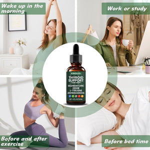 Thyroid Support Drops, Thyroid Support for Women & Men | Selenium Zinc Iodine L-Tyrosine Ashwagandha Liquid Drops, Thyroid Bloom Liquid | Body Balance & Support - 4 FL.OZ (1PCS)