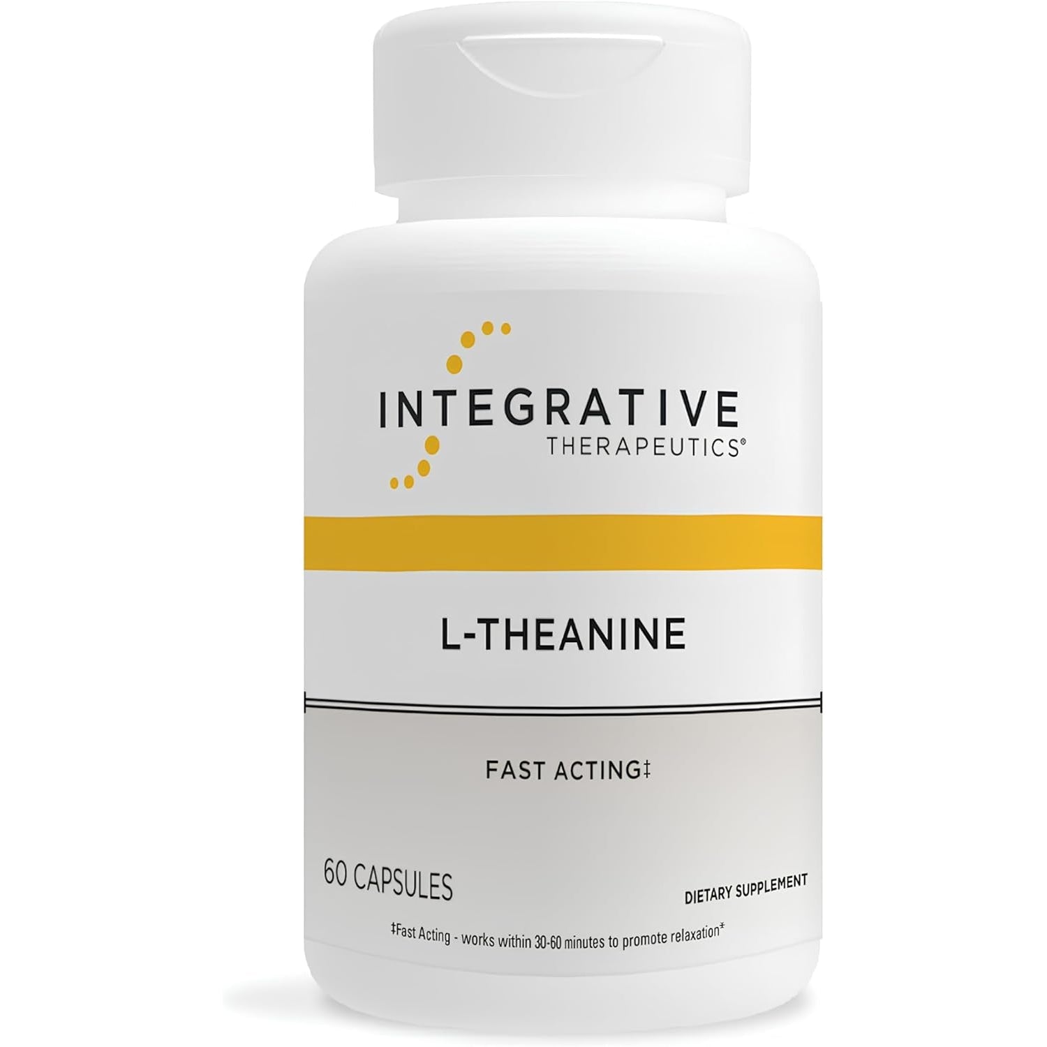 Integrative Therapeutics L-Theanine - Amino Acid Supplement for Stress & Relaxation Support* - Vegan, Gluten-Free & Dairy-Free - Third-Party Tested - 60 Capsules (30 Servings)