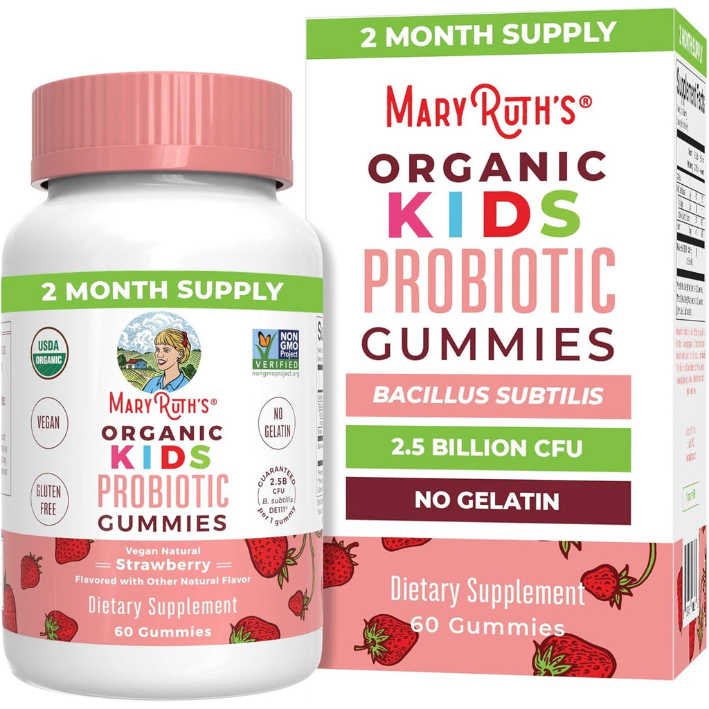 Maryruth Organics Kids Probiotics for Digestive Health | USDA Probiotic Gummies | 2 Month Supply | Kids Probiotics | Immune Support | Gut Health Supplement | Vegan | Non-Gmo | Gluten Free | 60 Count